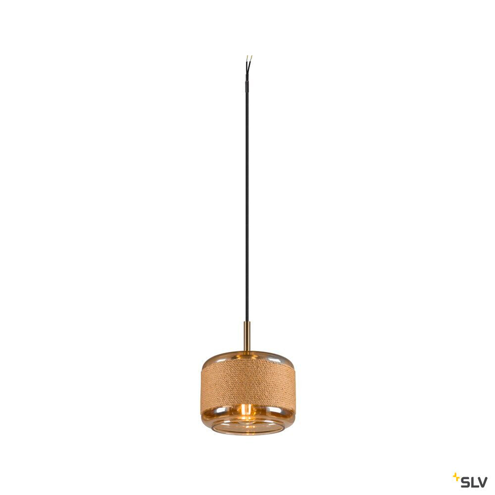 SLV PANTILO ROPE 19, pendant light, 250cm, E27, 15W, gold 1007597