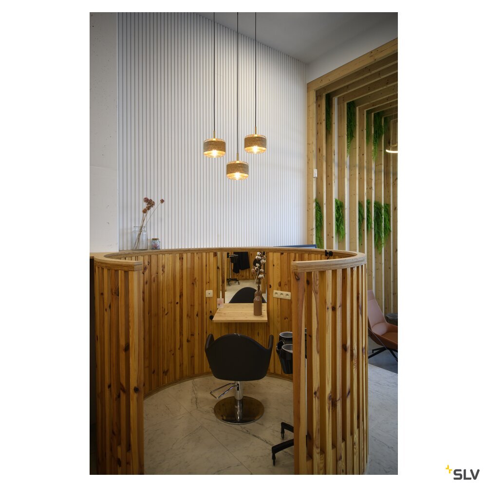 SLV PANTILO ROPE 19, pendant light, 250cm, E27, 15W, gold 1007597
