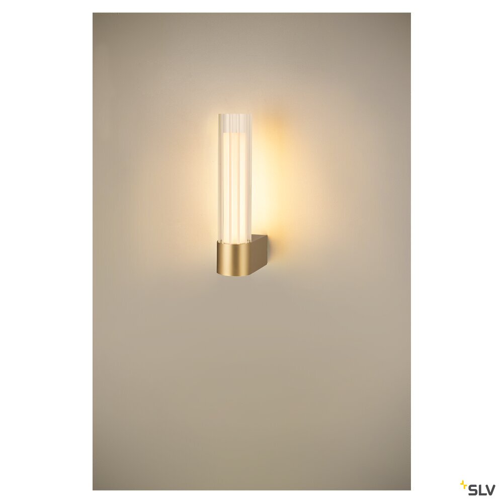 SLV LYGANT single, wall-mounted light, 3000K, 8W, brass 1007612