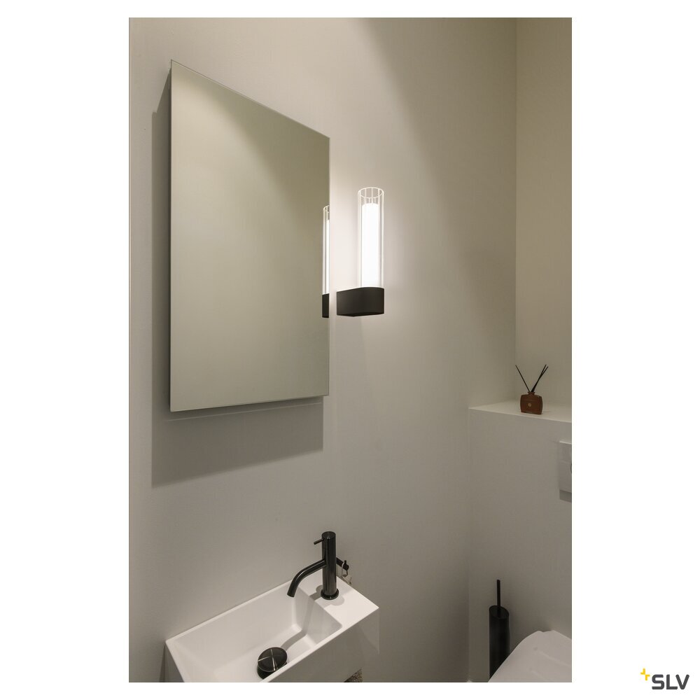 SLV LYGANT single, wall-mounted light, 3000K, 8W, black 1007614