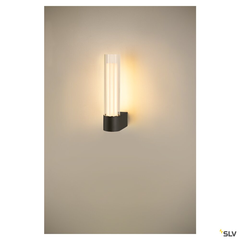 SLV LYGANT single, wall-mounted light, 3000K, 8W, black 1007614
