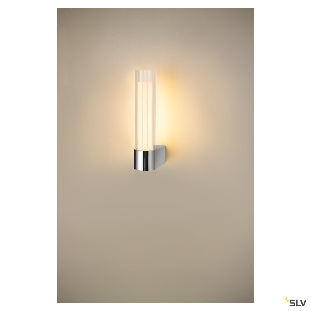 SLV LYGANT single, wall-mounted light, 3000K, 8W, chrome 1007615