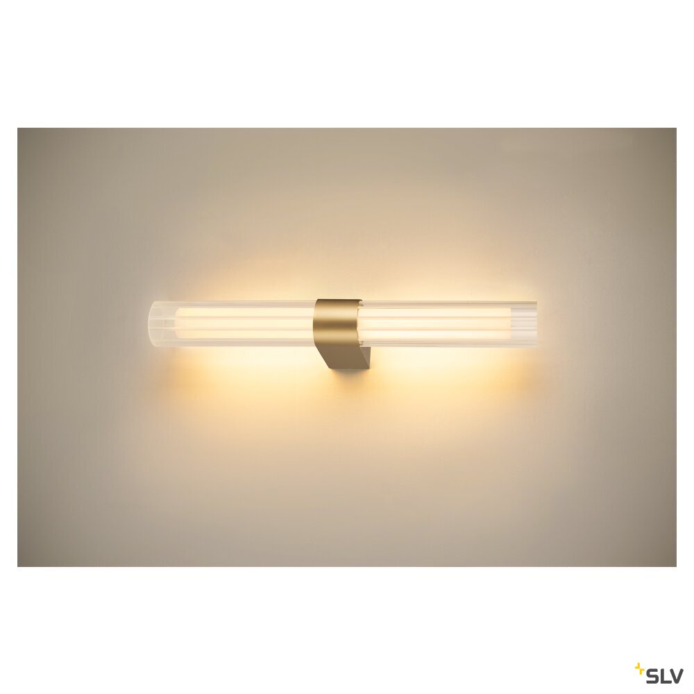 SLV LYGANT double, wall-mounted light, 3000K, 11W, brass 1007616