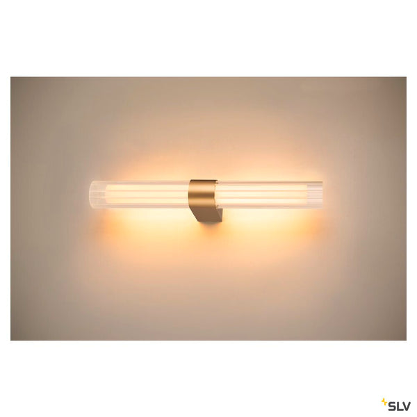 SLV LYGANT double, wall-mounted light, 3000K, 11W, brass 1007616
