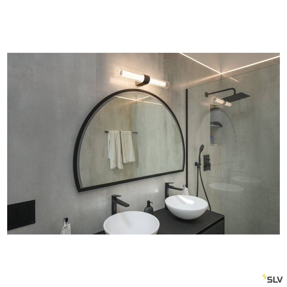 SLV LYGANT double, wall-mounted light, 3000K, 11W, black 1007618