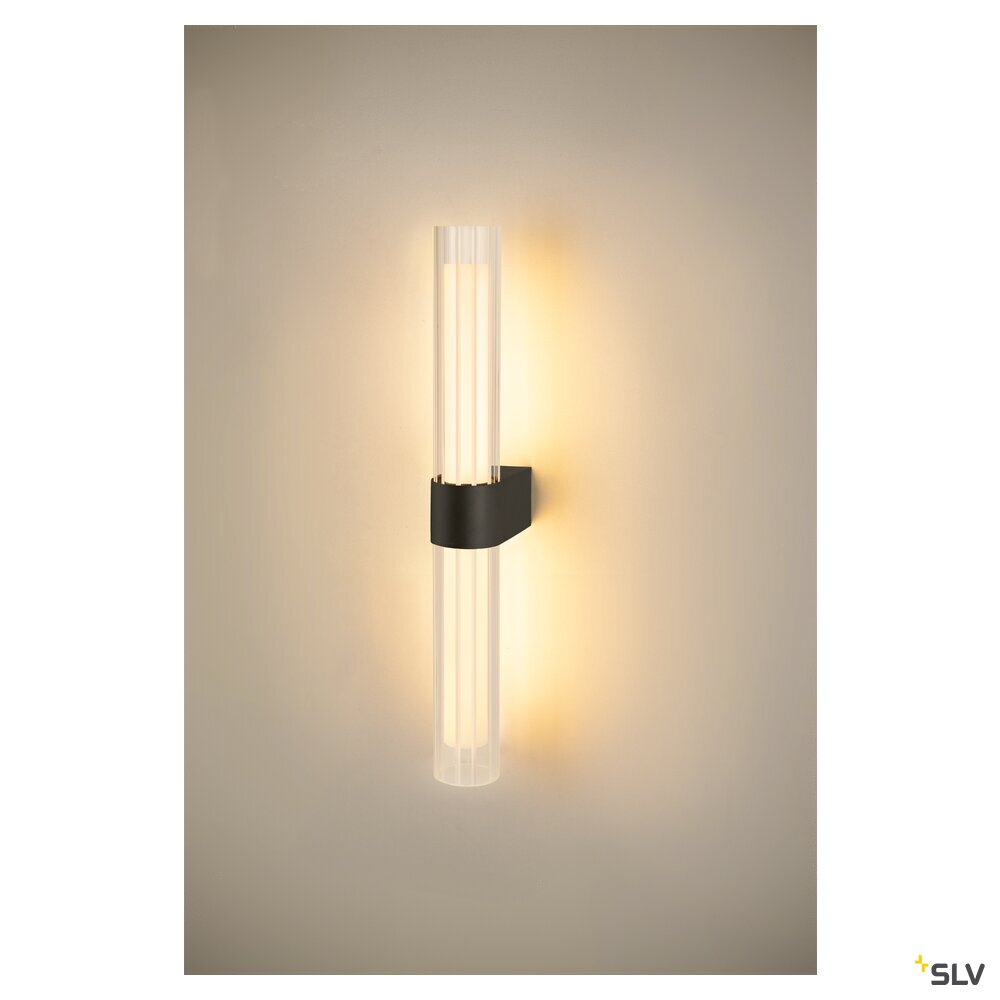 SLV LYGANT double, wall-mounted light, 3000K, 11W, black 1007618