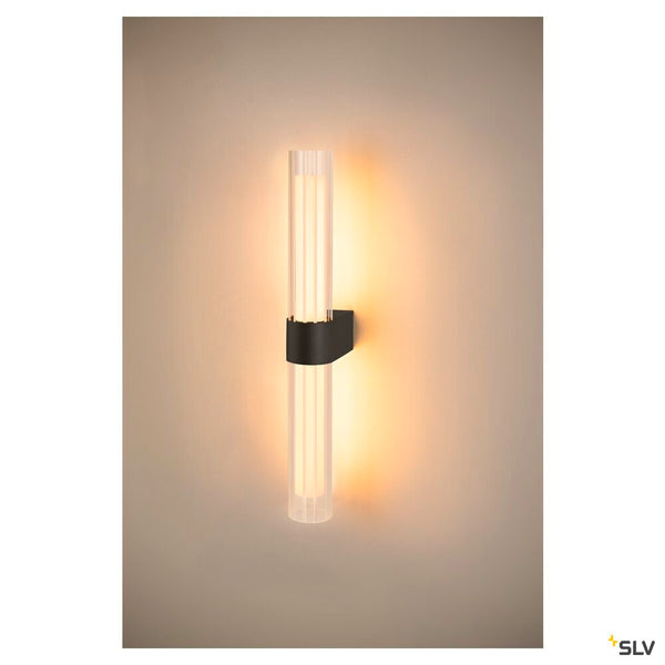 SLV LYGANT double, wall-mounted light, 3000K, 11W, black 1007618