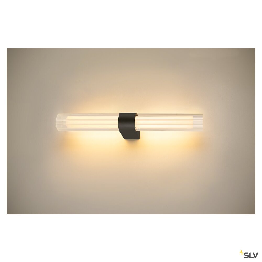 SLV LYGANT double, wall-mounted light, 3000K, 11W, black 1007618