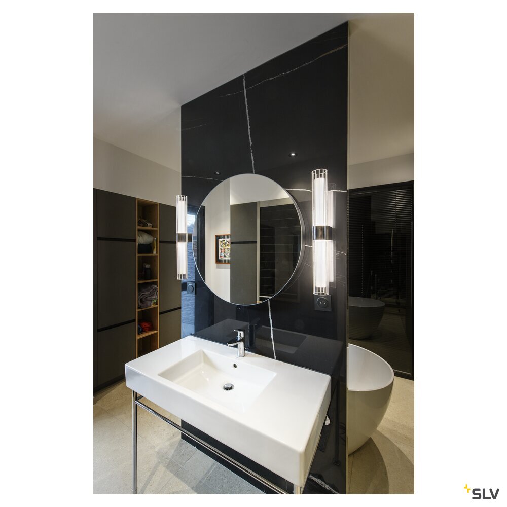 SLV LYGANT double, wall-mounted light, 3000K, 11W, chrome 1007619