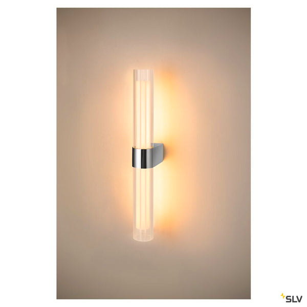 SLV LYGANT double, wall-mounted light, 3000K, 11W, chrome 1007619