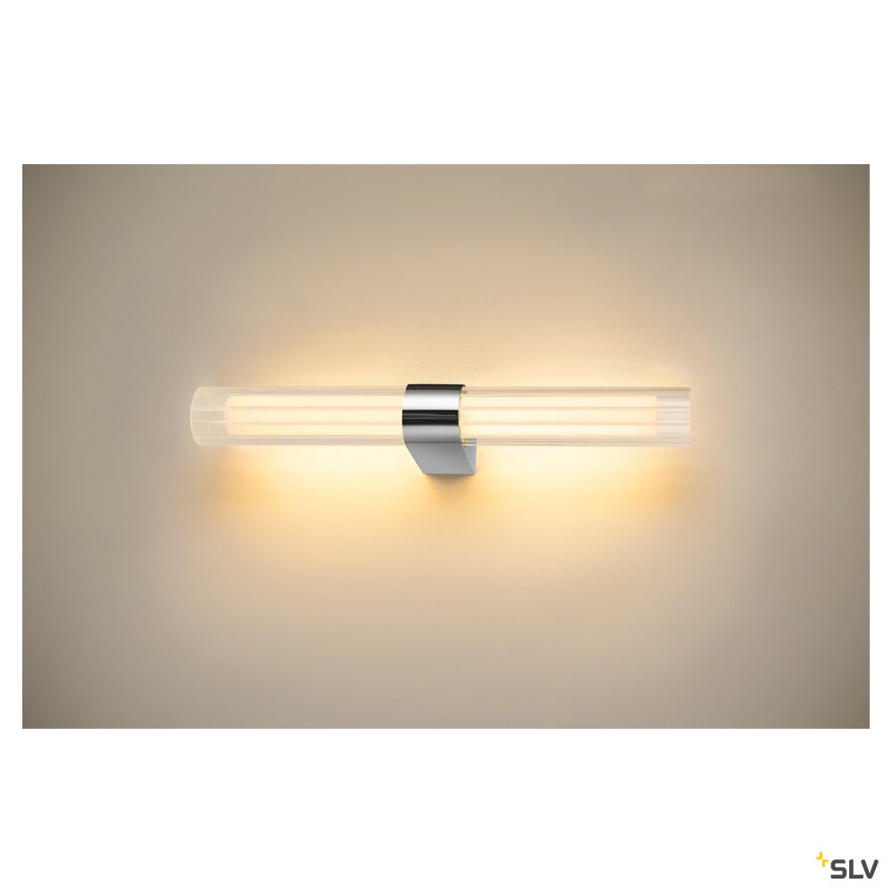 SLV LYGANT double, wall-mounted light, 3000K, 11W, chrome 1007619