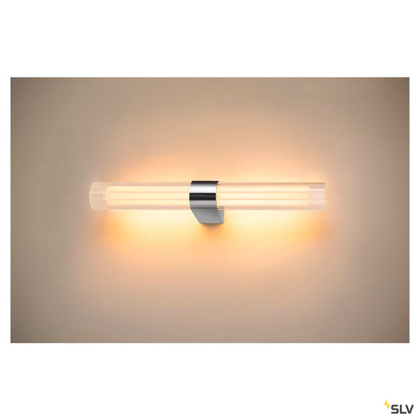 SLV LYGANT double, wall-mounted light, 3000K, 11W, chrome 1007619