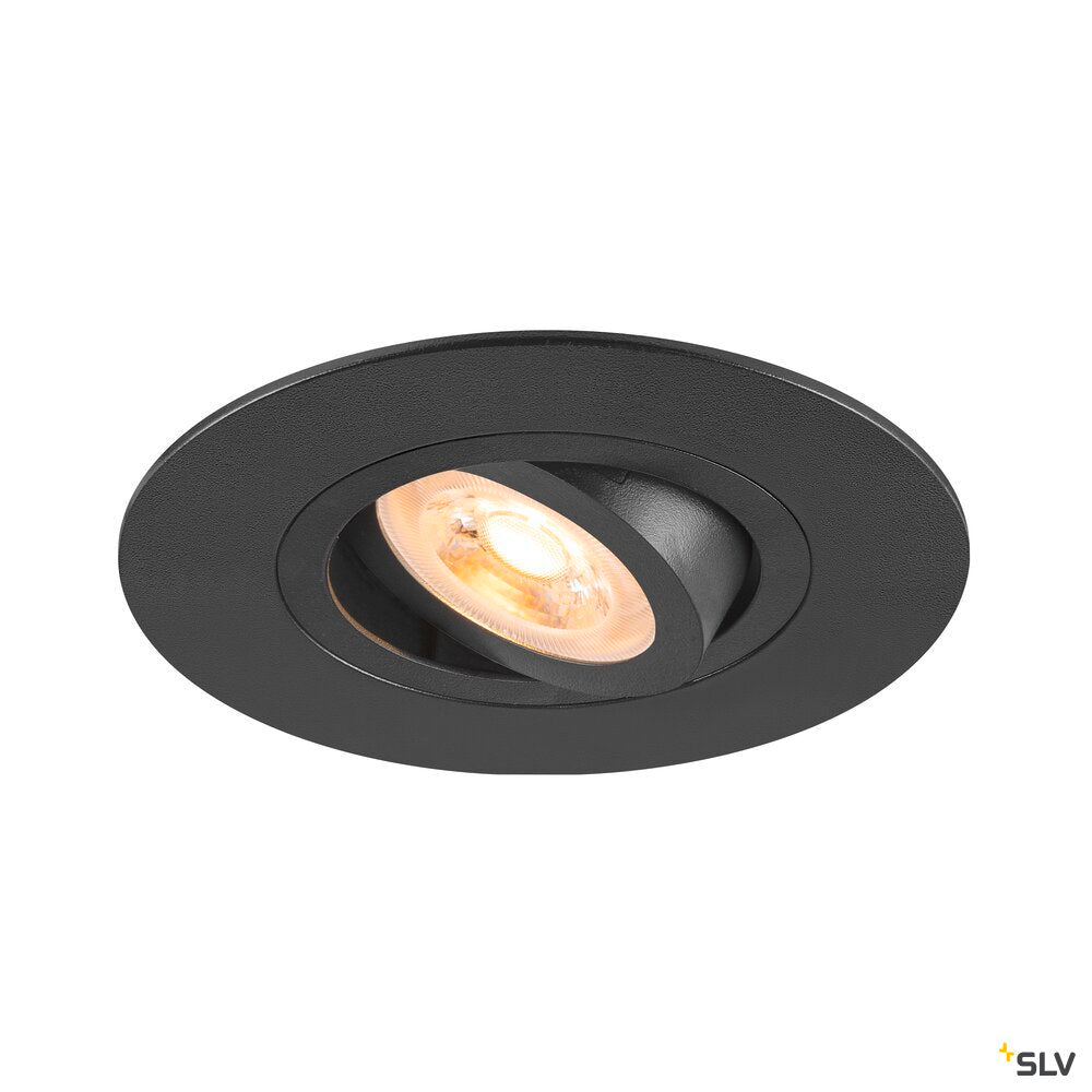 SLV NEW TRIA® 75 XL, recessed ceiling light, round, max. 10W , GU10, black 1007625