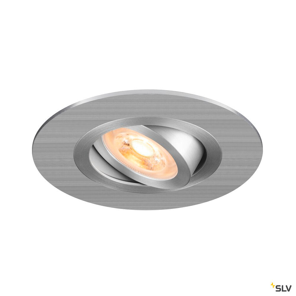 SLV NEW TRIA® 75 XL, recessed ceiling light, round, max. 10W , GU10, aluminium 1007626