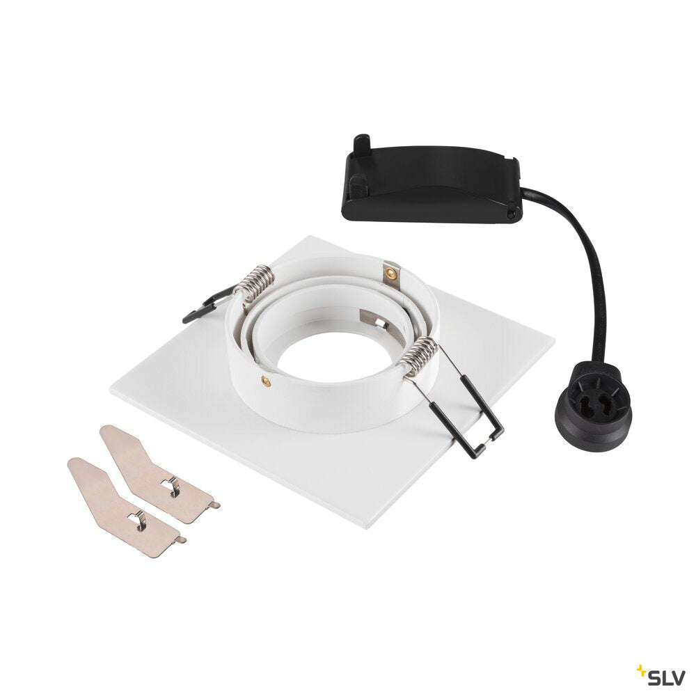 SLV NEW TRIA® 75 XL, recessed ceiling light, square, max. 10W , GU10, white 1007627