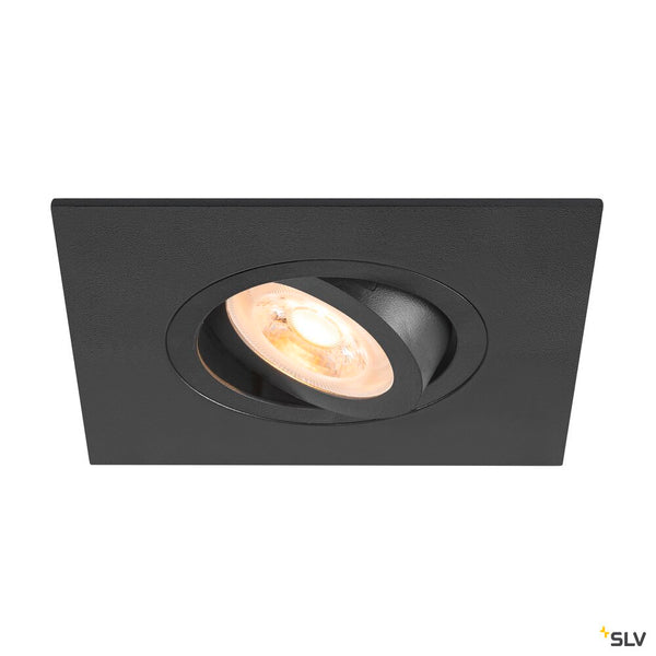 SLV NEW TRIA® 75 XL, recessed ceiling light, square, max. 10W , GU10, black 1007628