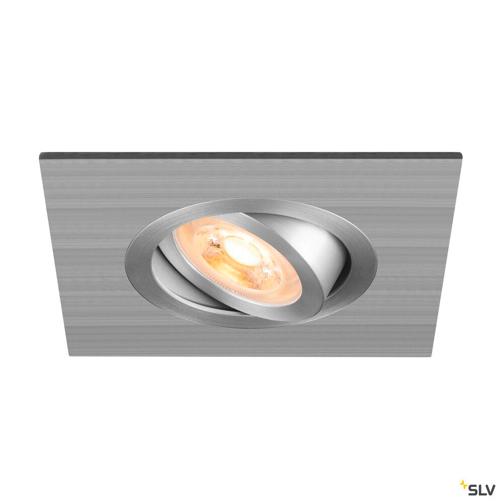 SLV NEW TRIA® 75 XL, recessed ceiling light, square, max. 10W , GU10, aluminium 1007629