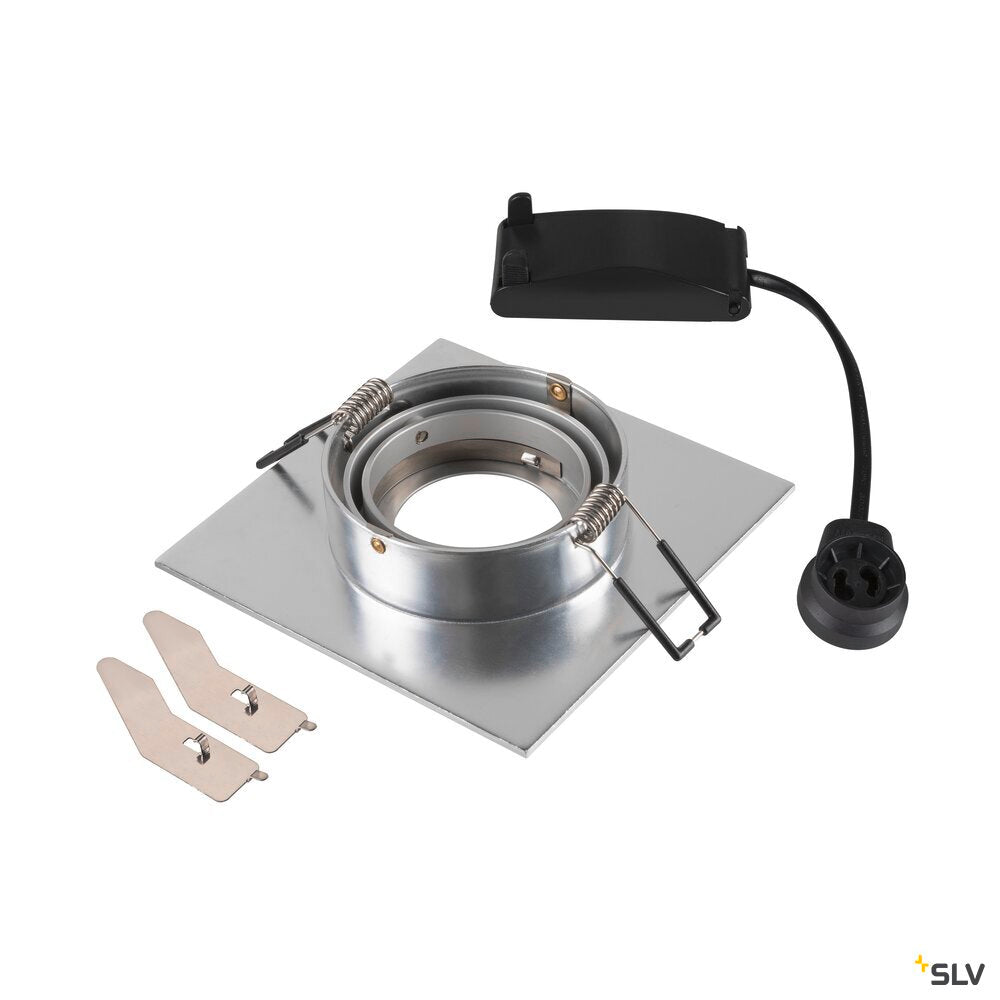 SLV NEW TRIA® 75 XL, recessed ceiling light, square, max. 10W , GU10, aluminium 1007629