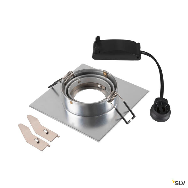 SLV NEW TRIA® 75 XL, recessed ceiling light, square, max. 10W , GU10, aluminium 1007629