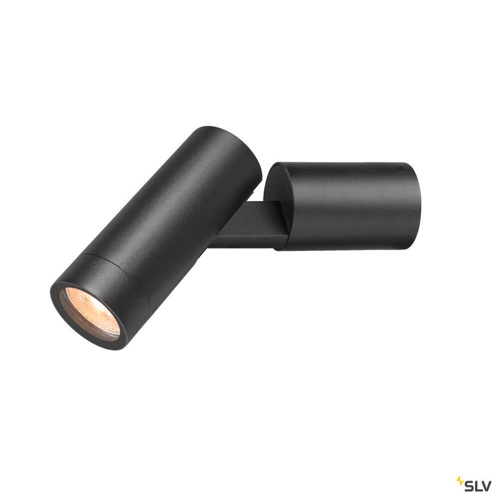 SLV S-TUBE, wall-mounted light, round, GU10, 1x max. 10 W, black 1007653