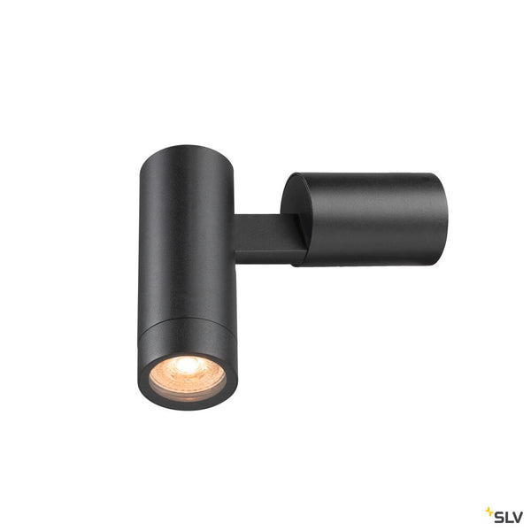 SLV S-TUBE, wall-mounted light, round, GU10, 1x max. 10 W, black 1007653