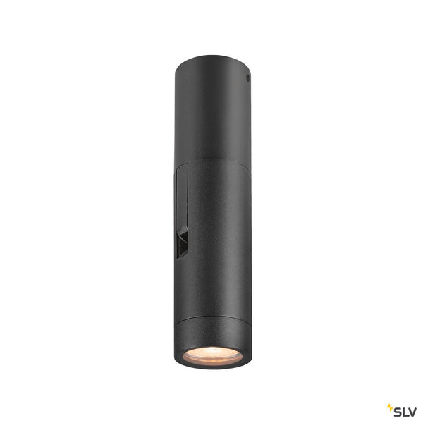 SLV S-TUBE, wall-mounted light, round, GU10, 1x max. 10 W, black 1007653
