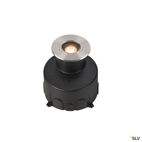 SLV DASAR® S, recessed floor light, round, 4W, 3000K, 24°, IP67, cylindrical, anthracite 1007680