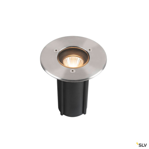 SLV DASAR® S, recessed floor light, round, 4W, 3000K, 24°, IP67, cylindrical, anthracite 1007680