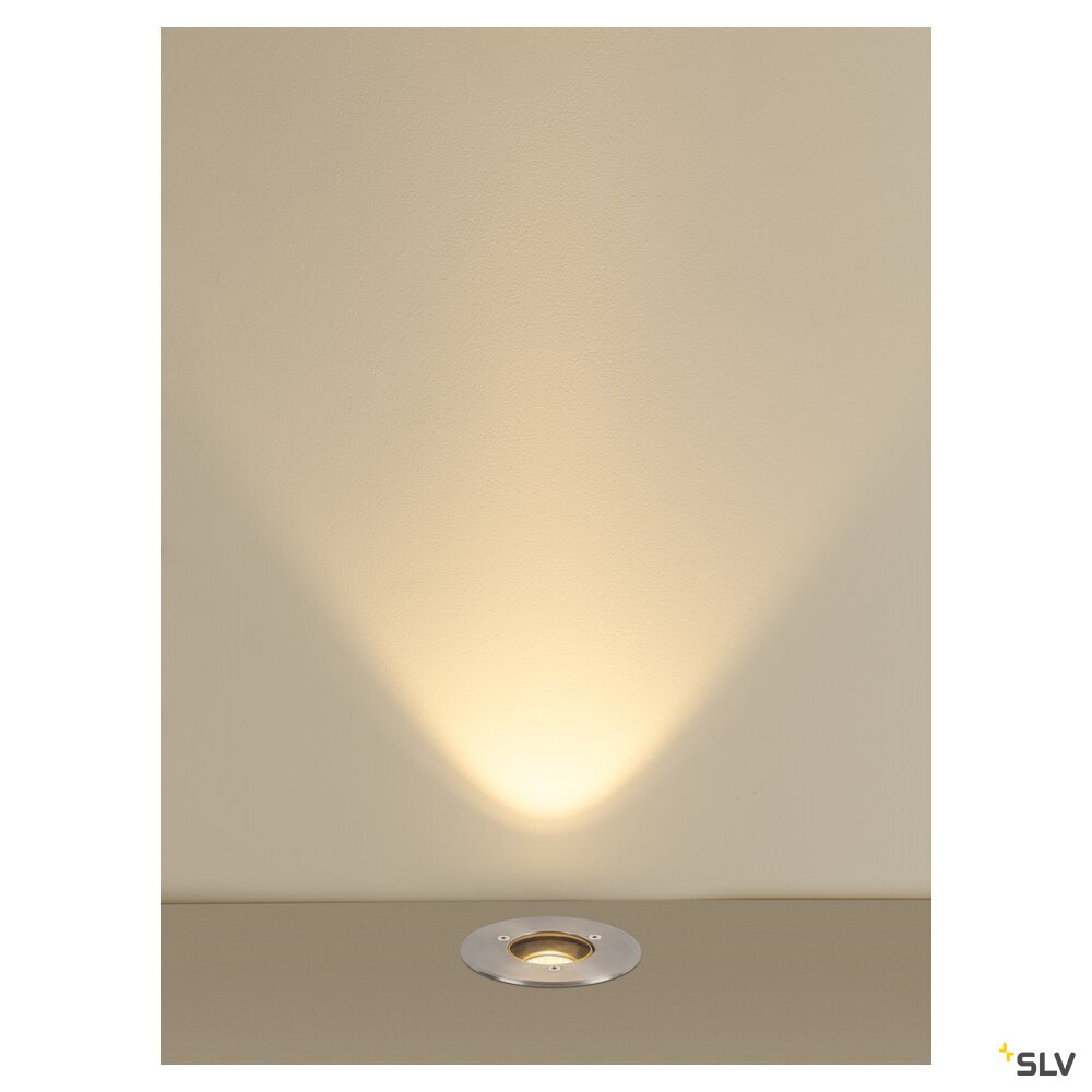 SLV DASAR® S, recessed floor light, round, 4W, 3000K, 24°, IP67, cylindrical, anthracite 1007680