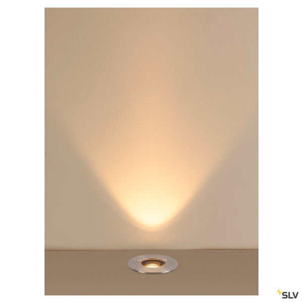 SLV DASAR® S, recessed floor light, round, 4W, 3000K, 24°, IP67, cylindrical, anthracite 1007680