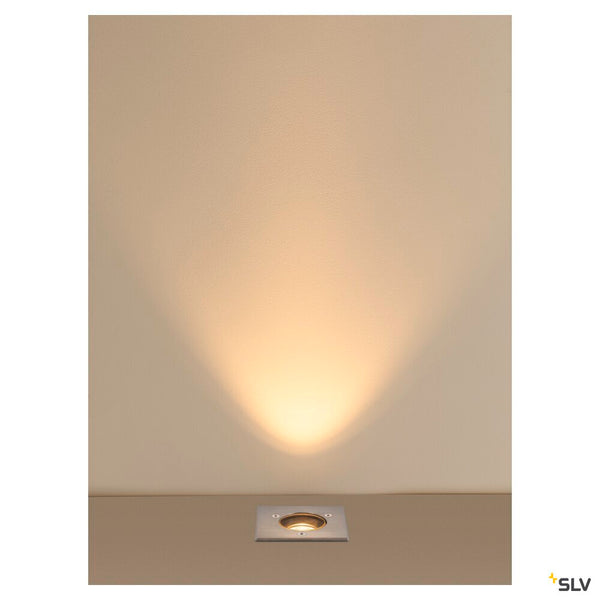 SLV DASAR® S, recessed floor light, square, 4W, 3000K, 24°, IP67, cylindrical, anthracite 1007681