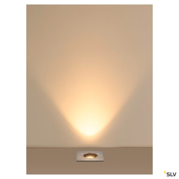 SLV DASAR® S, recessed floor light, square, 4W, 3000K, 24°, IP67, cylindrical, anthracite 1007681