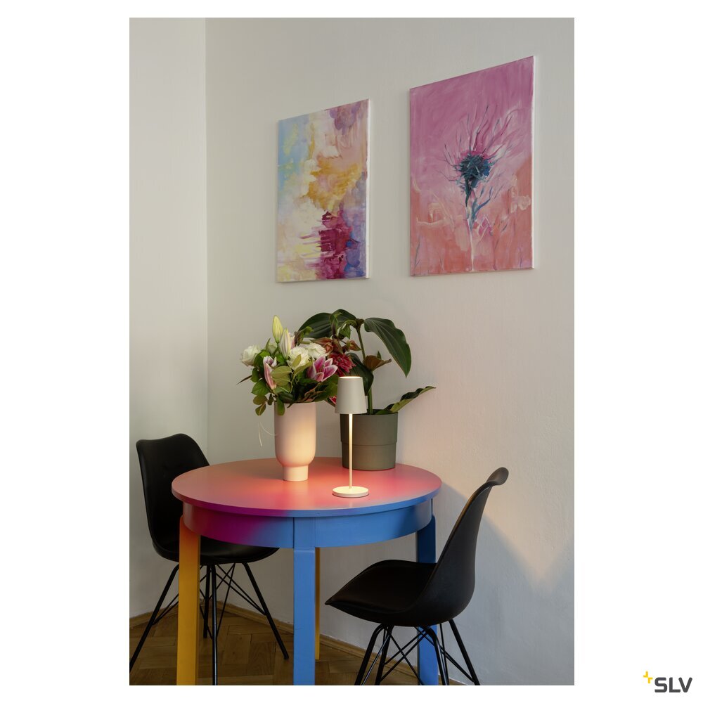 SLV VINOLINA TWO, table lamp, battery-powered, IP65, 2200/2700/3000 K, TOUCH, white 1007692