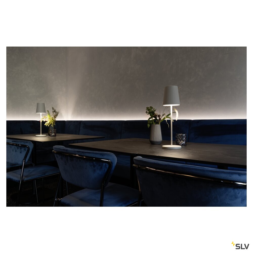 SLV VINOLINA TWO, table lamp, battery-powered, IP65, 2200/2700/3000 K, TOUCH, white 1007692