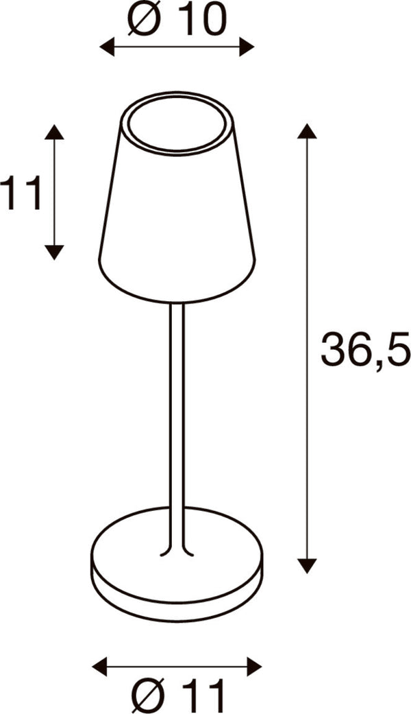 SLV VINOLINA TWO, table lamp, battery-powered, IP65, 2200/2700/3000 K, TOUCH, white 1007692