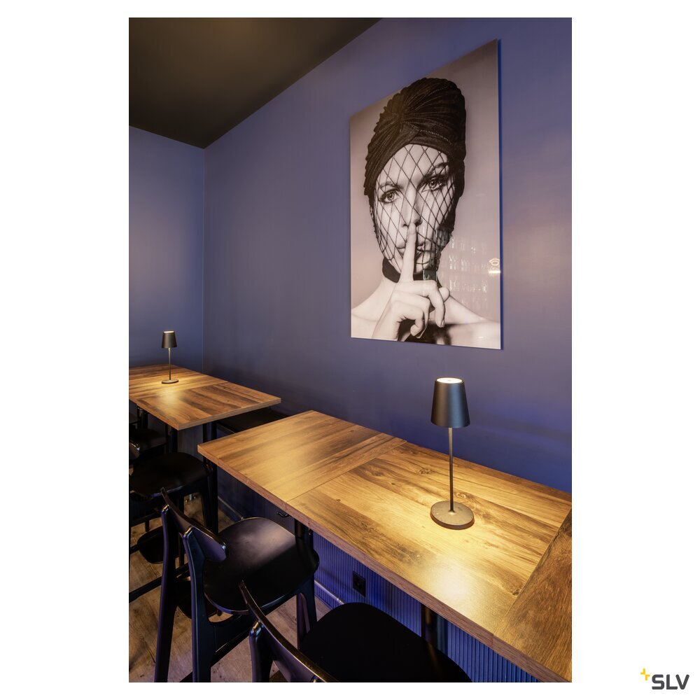 SLV VINOLINA TWO, table lamp, battery-powered, IP65, 2200/2700/3000 K, TOUCH, black 1007693