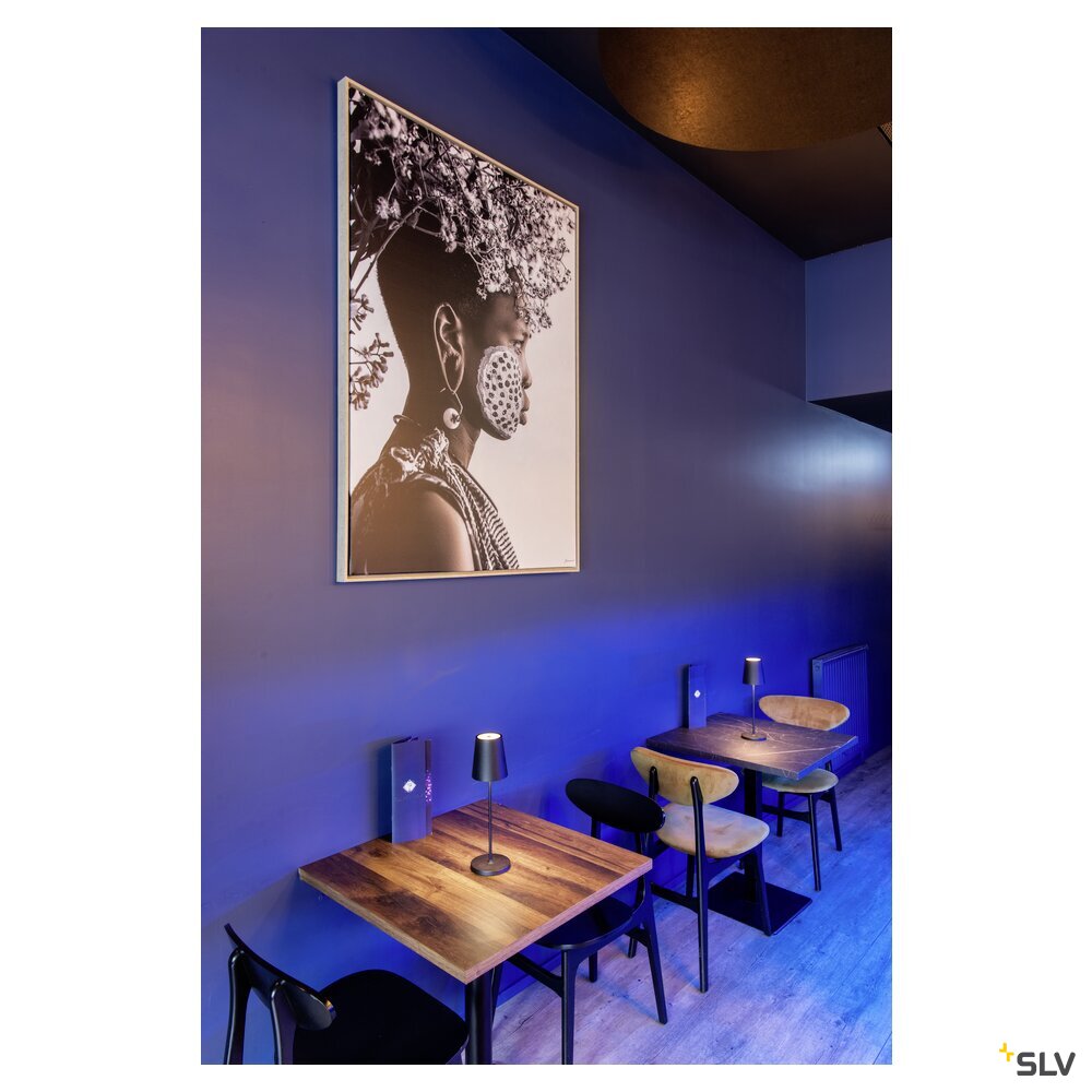 SLV VINOLINA TWO, table lamp, battery-powered, IP65, 2200/2700/3000 K, TOUCH, black 1007693