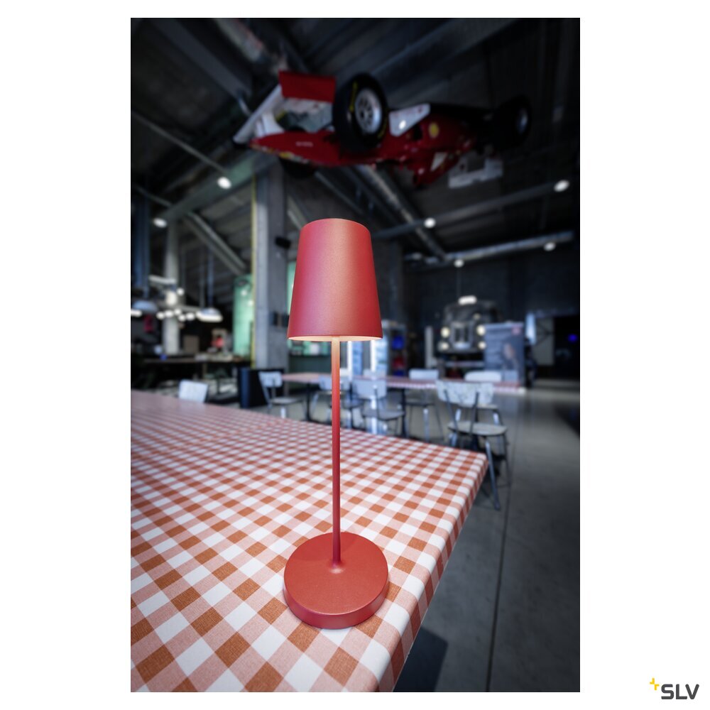 SLV VINOLINA TWO, table lamp, battery-powered, IP65, 2200/2700/3000 K, TOUCH, red 1007694