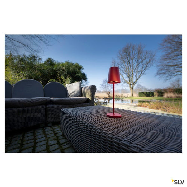 SLV VINOLINA TWO, table lamp, battery-powered, IP65, 2200/2700/3000 K, TOUCH, red 1007694