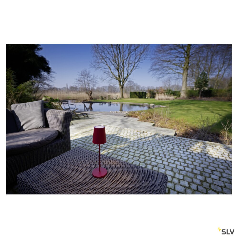 SLV VINOLINA TWO, table lamp, battery-powered, IP65, 2200/2700/3000 K, TOUCH, red 1007694