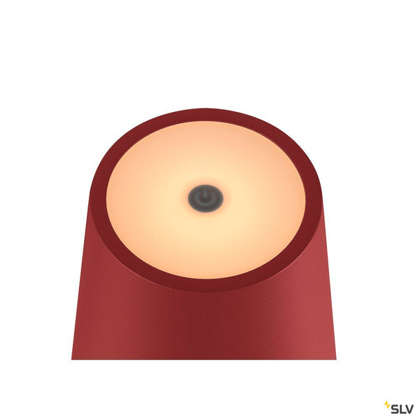 SLV VINOLINA TWO, table lamp, battery-powered, IP65, 2200/2700/3000 K, TOUCH, red 1007694