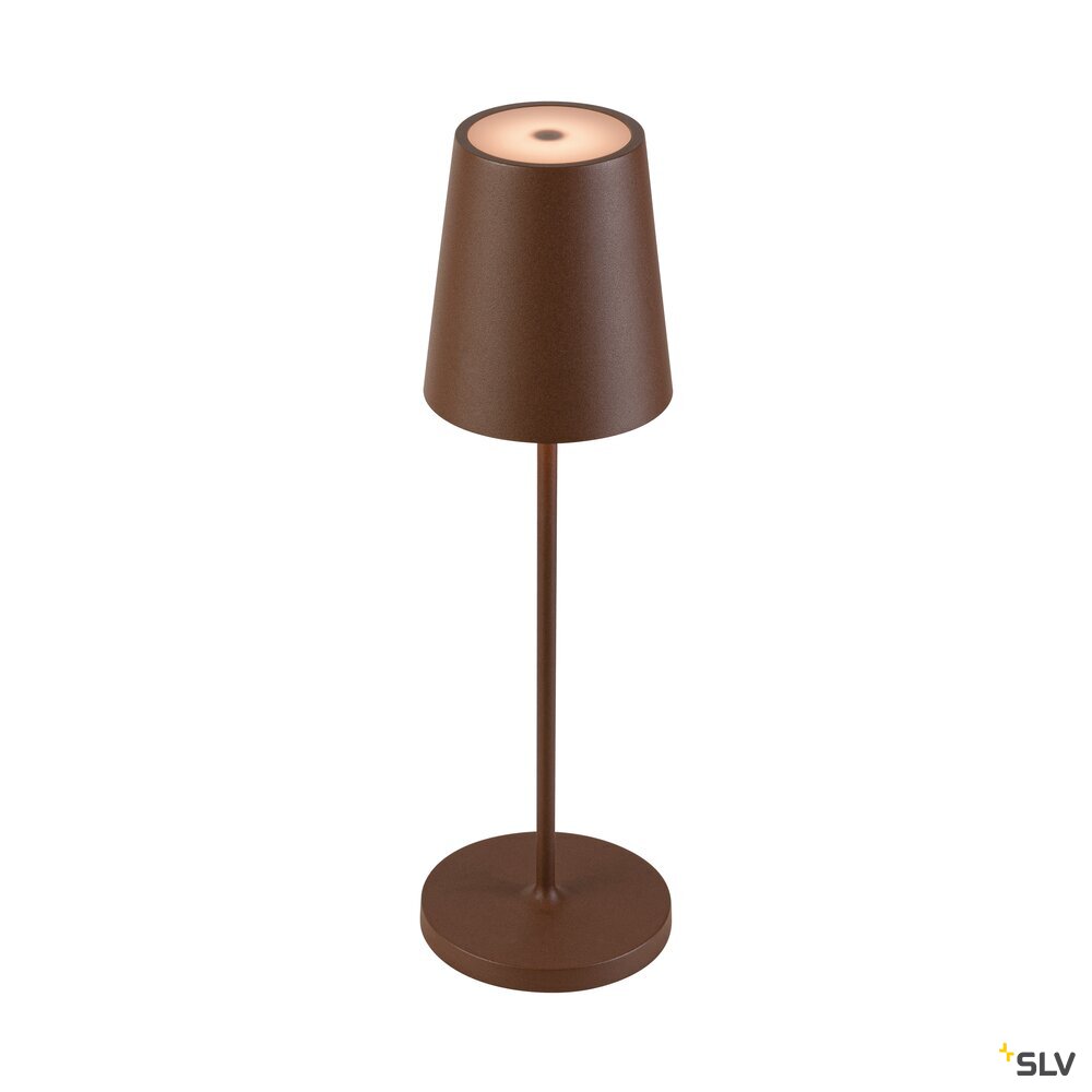 SLV VINOLINA TWO, table lamp, battery-powered, IP65, 2200/2700/3000 K, TOUCH, rust 1007695