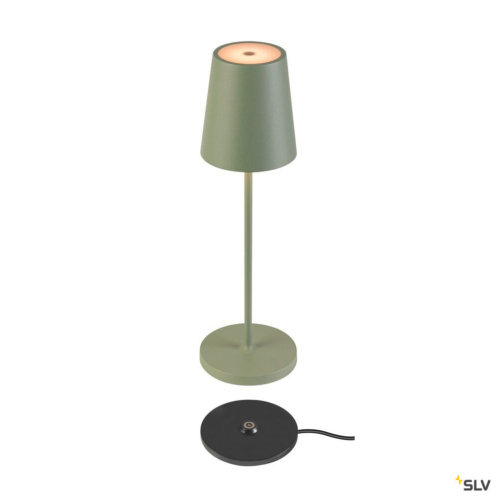 SLV VINOLINA TWO, table lamp, battery-powered, IP65, 2200/2700/3000 K, TOUCH, green 1007696