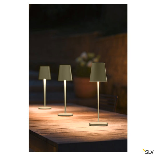 SLV VINOLINA TWO, table lamp, battery-powered, IP65, 2200/2700/3000 K, TOUCH, green 1007696
