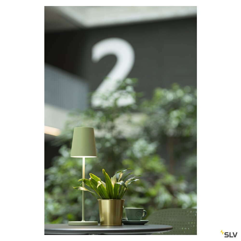 SLV VINOLINA TWO, table lamp, battery-powered, IP65, 2200/2700/3000 K, TOUCH, green 1007696