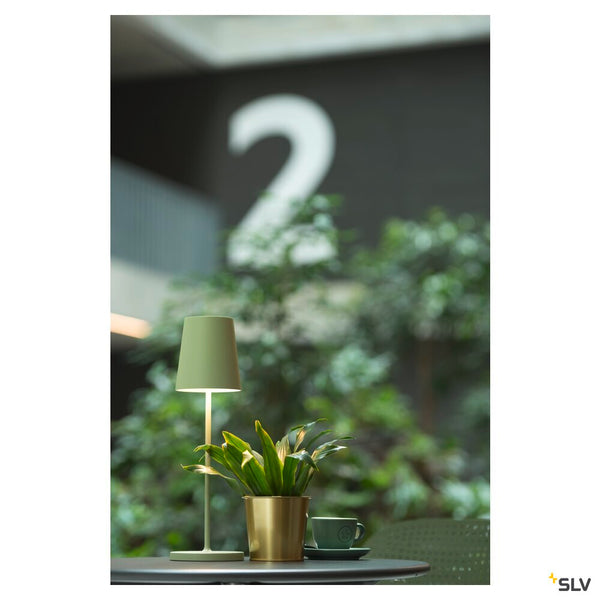 SLV VINOLINA TWO, table lamp, battery-powered, IP65, 2200/2700/3000 K, TOUCH, green 1007696