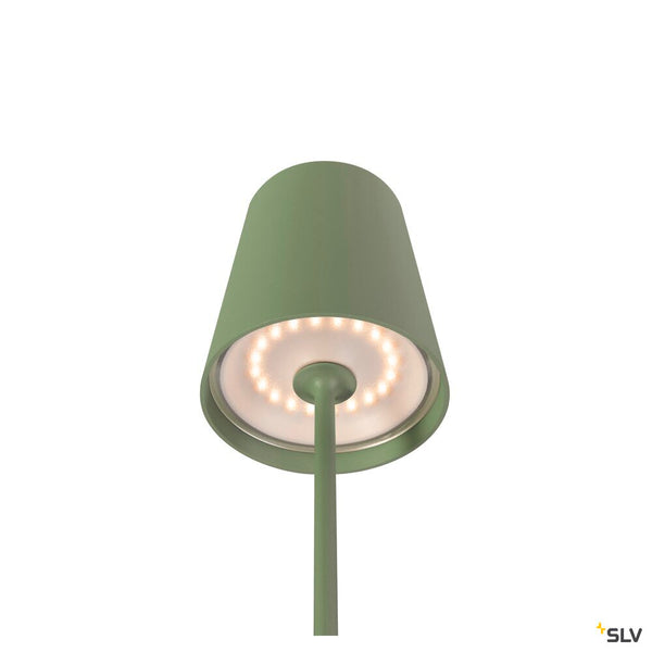SLV VINOLINA TWO, table lamp, battery-powered, IP65, 2200/2700/3000 K, TOUCH, green 1007696