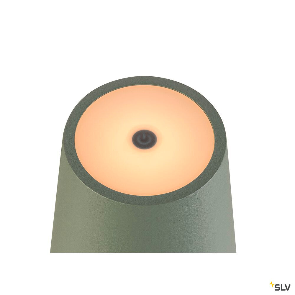 SLV VINOLINA TWO, table lamp, battery-powered, IP65, 2200/2700/3000 K, TOUCH, green 1007696
