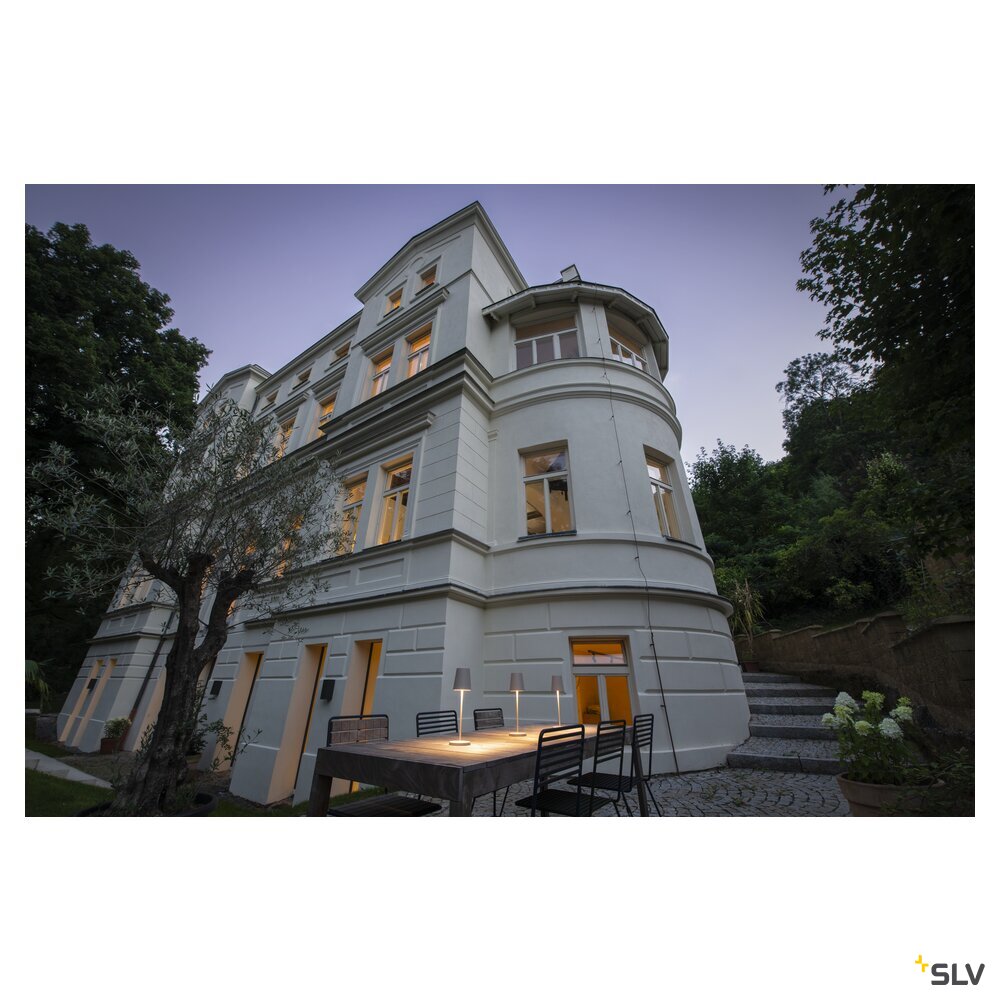 SLV VINOLINA TWO, table lamp, battery-powered, IP65, 2200/2700/3000 K, TOUCH, beige 1007697