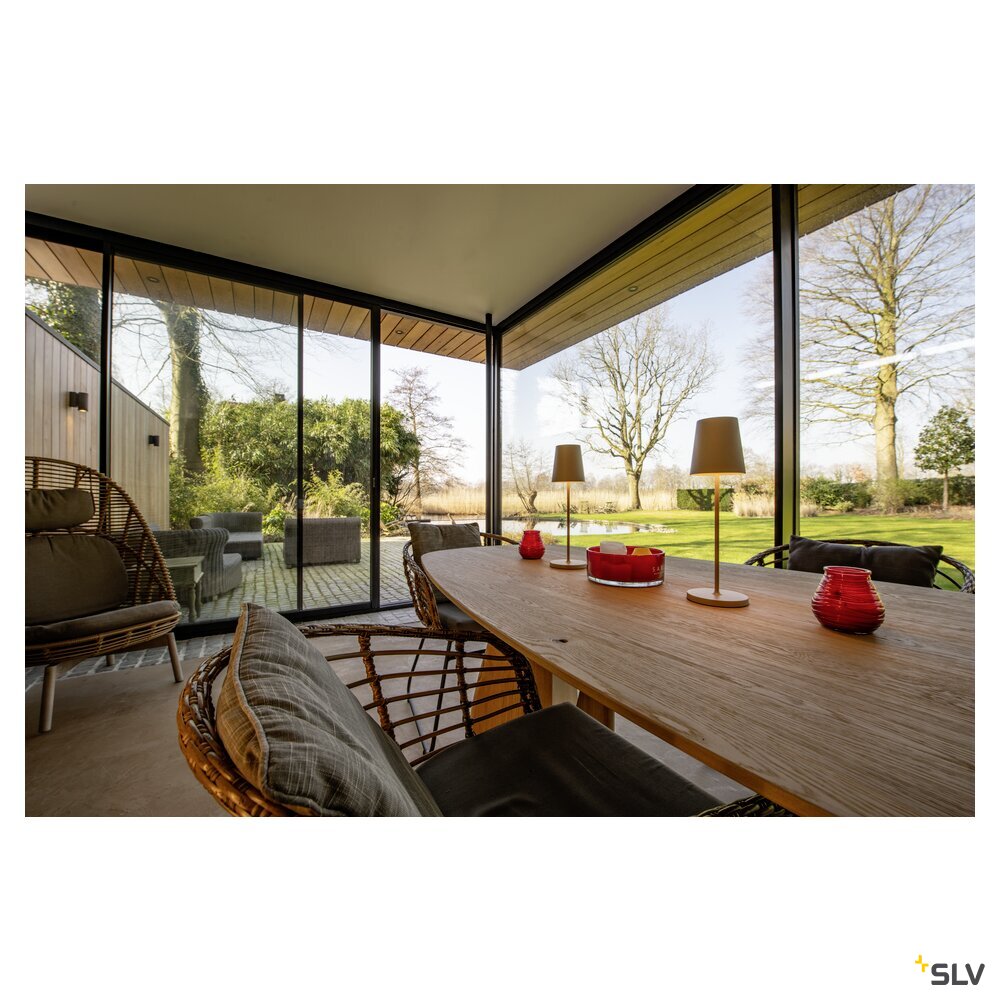 SLV VINOLINA TWO, table lamp, battery-powered, IP65, 2200/2700/3000 K, TOUCH, beige 1007697